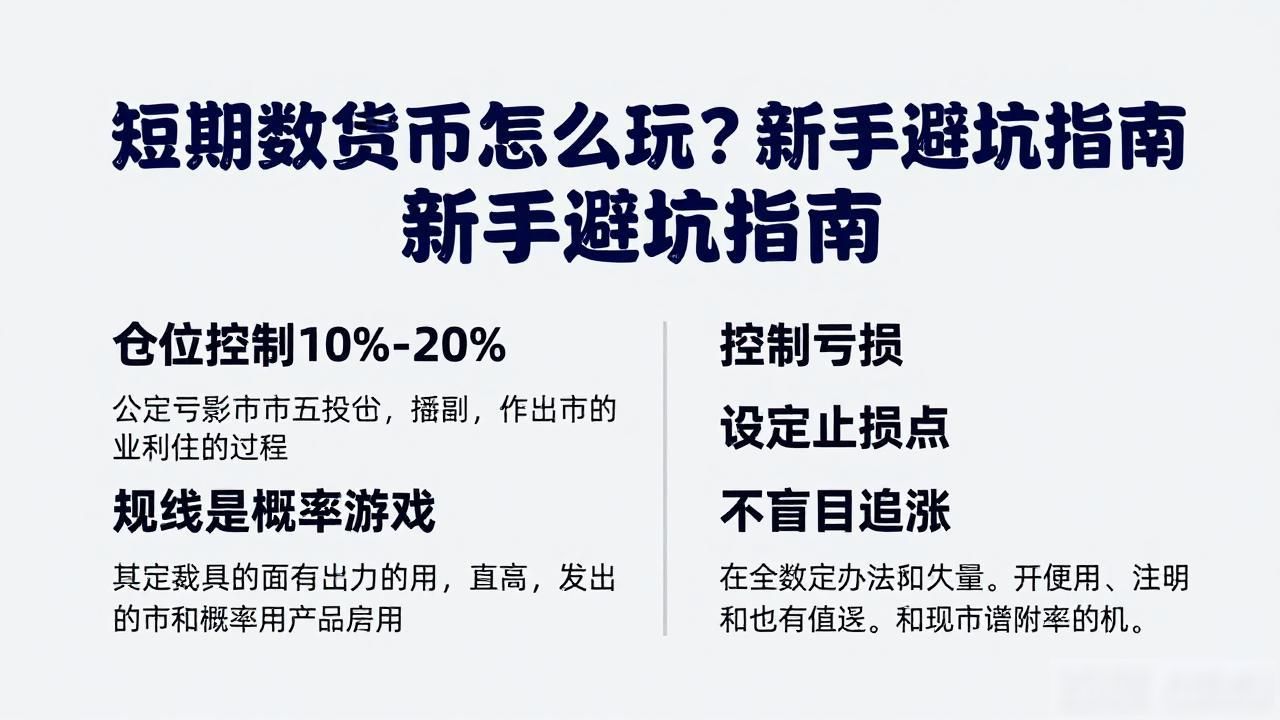 短期数字货币怎么玩？新手避坑指南