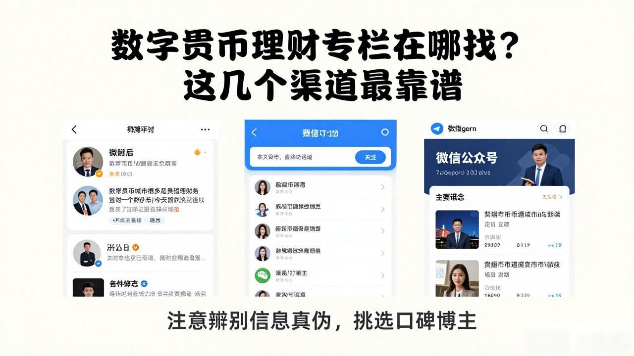 数字货币理财专栏在哪找？这几个渠道最靠谱
