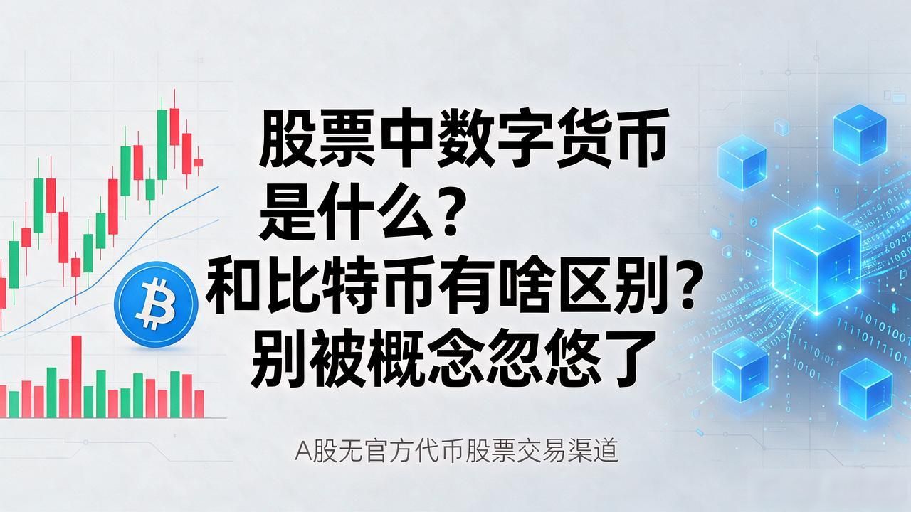 股票中数字货币是什么？和比特币有啥区别？别被概念忽悠了