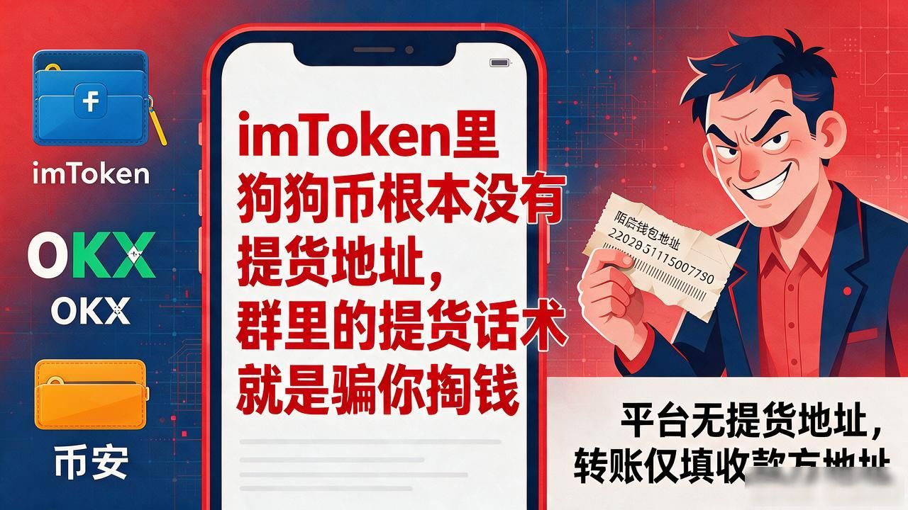 imToken里狗狗币根本没有提货地址，群里的提货话术就是骗你掏钱