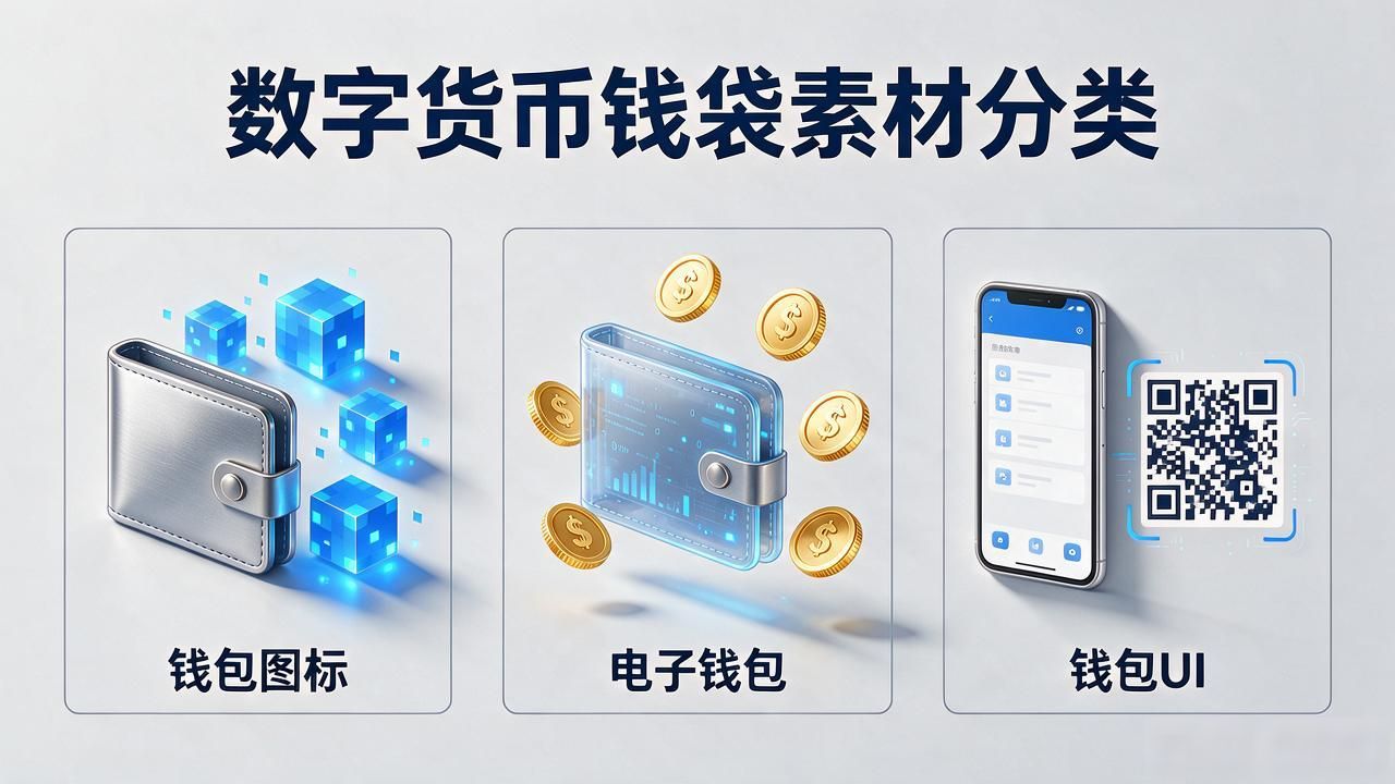 设计缺数字货币钱袋图片？这几类素材分好类直接拿走就能用