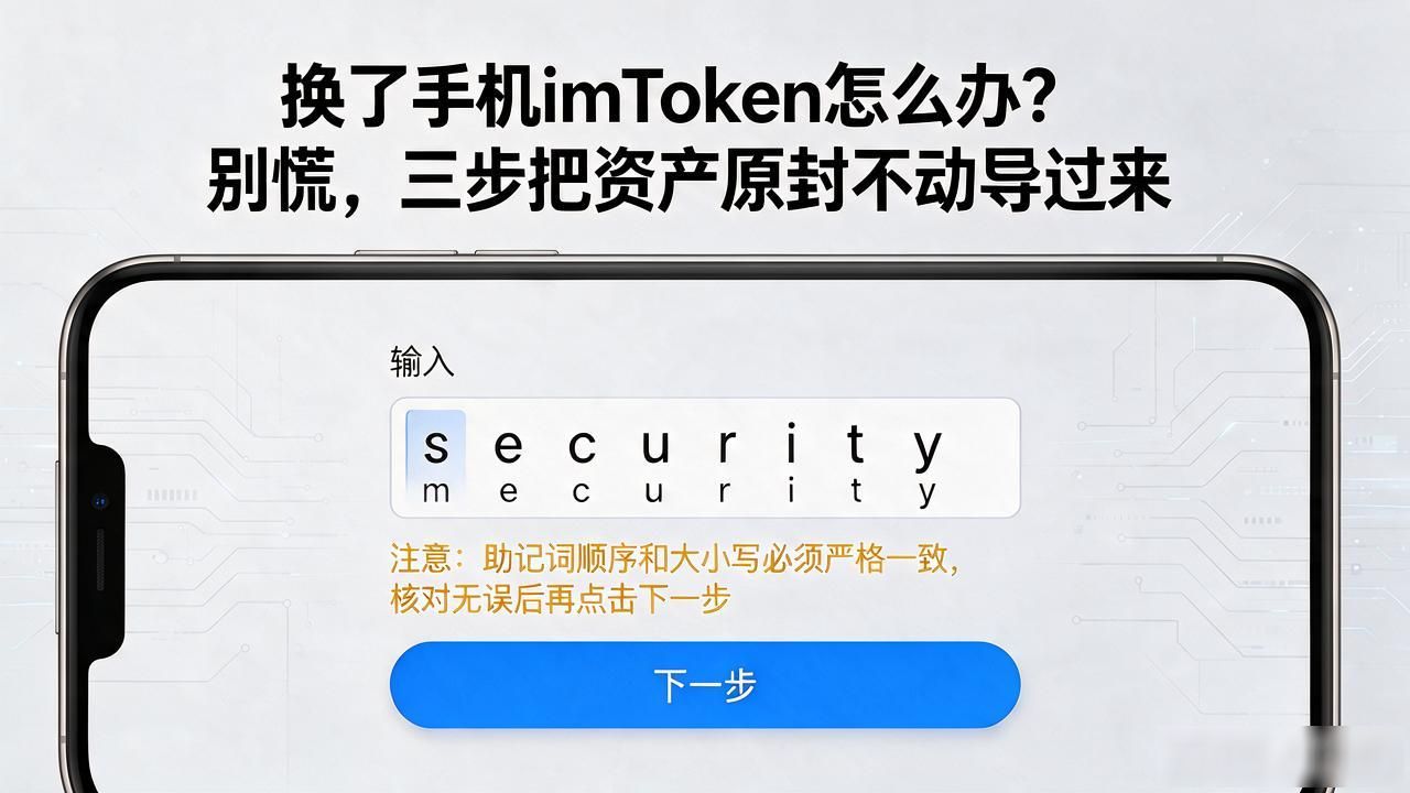 换了手机imToken怎么办？别慌，三步把资产原封不动导过来
