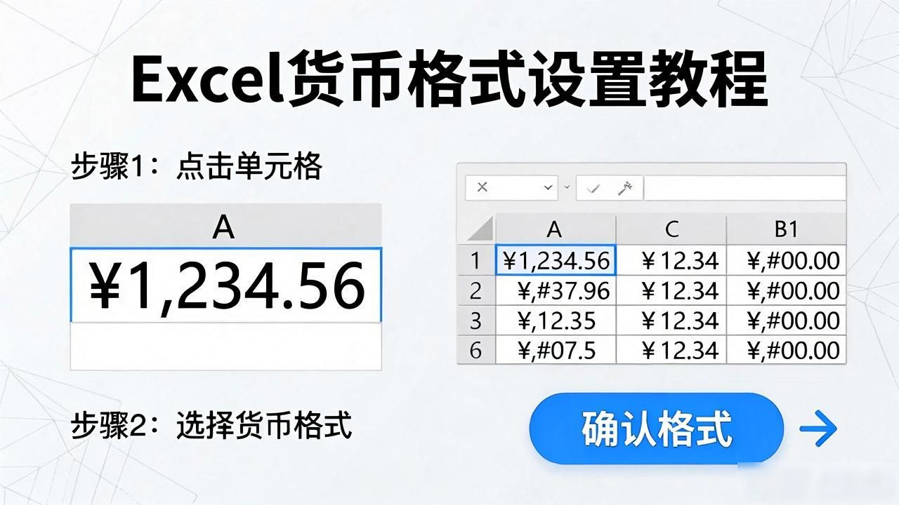 Excel表格怎么设置货币符号？三步搞定自定义显示