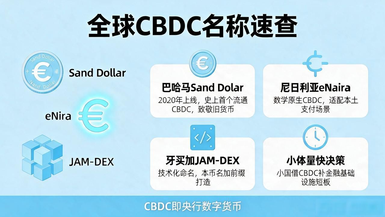 全球数字货币名称速查：各国CBDC到底叫什么