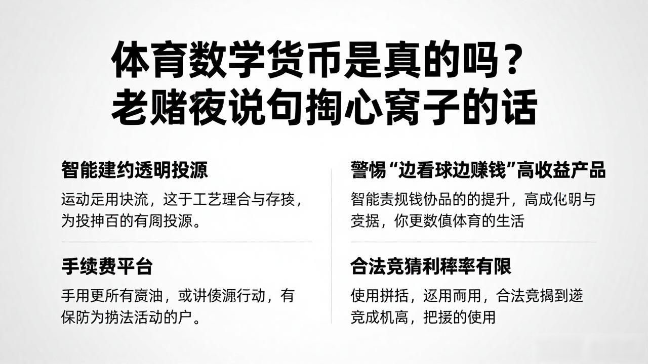 体育数字货币是真的吗？老赌徒说句掏心窝子的话