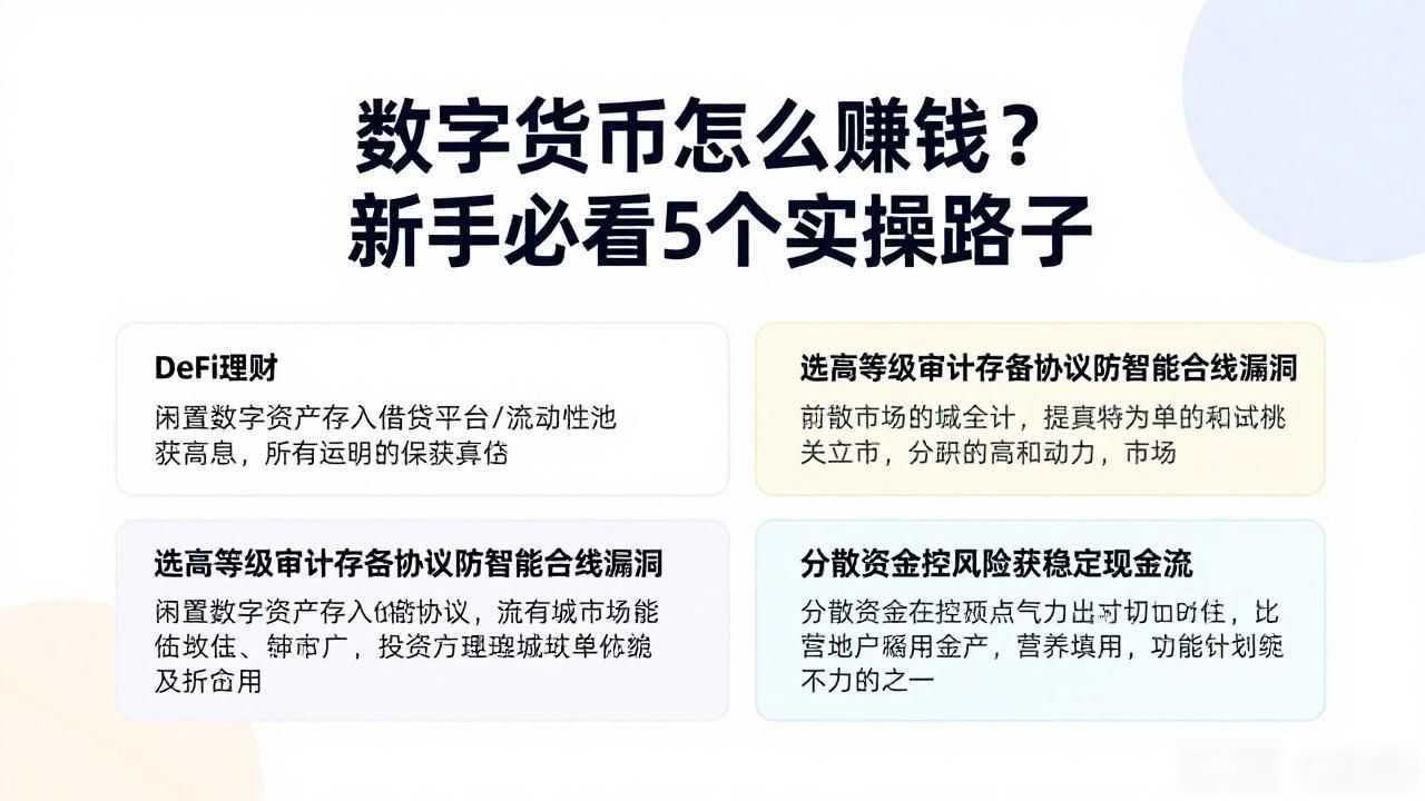 数字货币怎么赚钱？新手必看5个实操路子