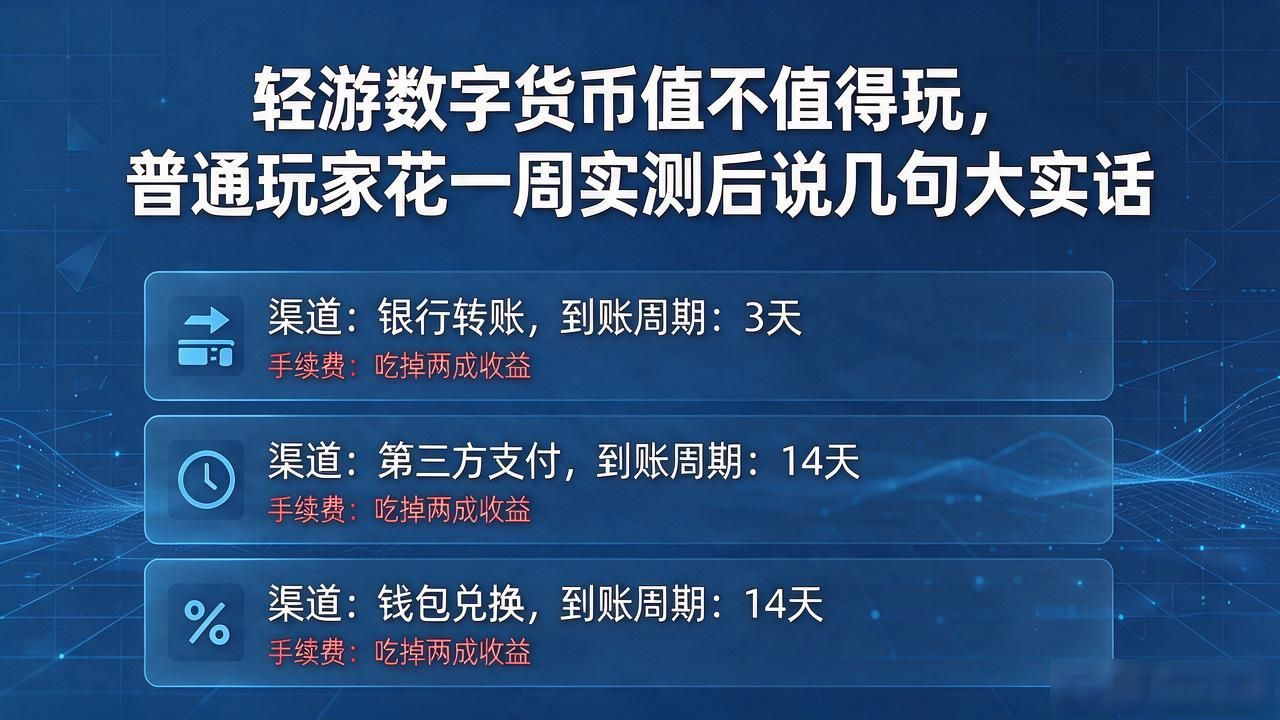轻游数字货币值不值得玩，普通玩家花一周实测后说几句大实话